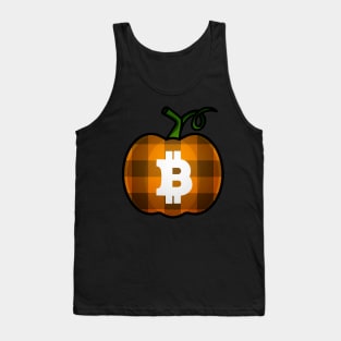 Bitcoin Plaid Pumpkin Tank Top